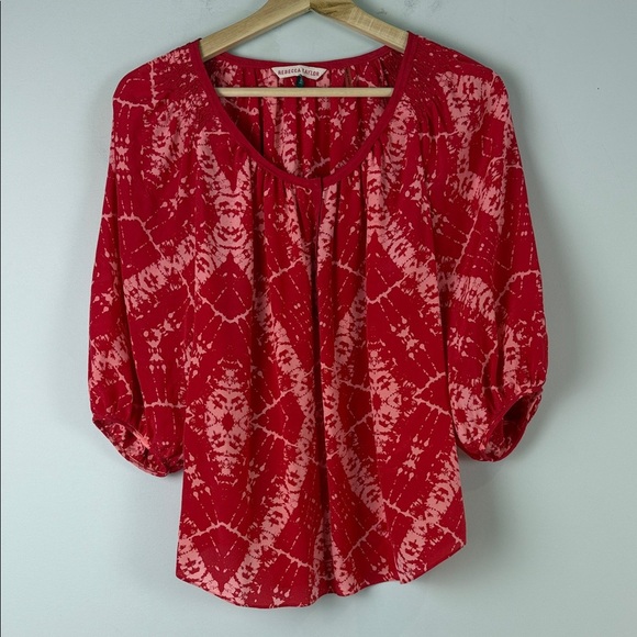 Rebecca Taylor silk Red Blouse Size 4 - Picture 2 of 8